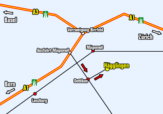 Anfahrtsplan Hägglingen